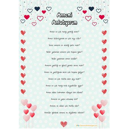 Anneler Günü İçin Çocuklara Anne Soruları Etkinliği