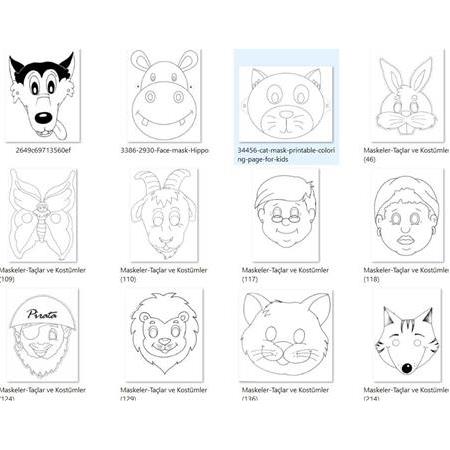Çocuklar için maskeler (Hayvanlar/İnsanlar/Kahramanlar