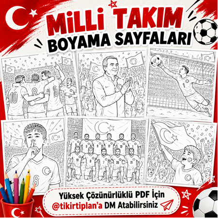 Türkiye A Milli Takım Boyama Sayfaları PDF