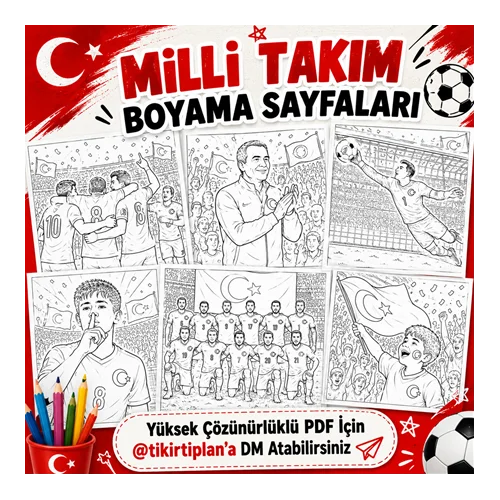 Türkiye A Milli Takım Boyama Sayfaları PDF