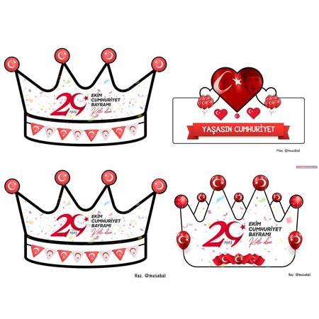 29 Ekim Taçları Okul Öncesi Çocuk Taçları