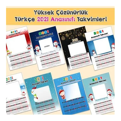 2021 Anasınıfı Takvimi Türkçe Yüksek Çözünürlük