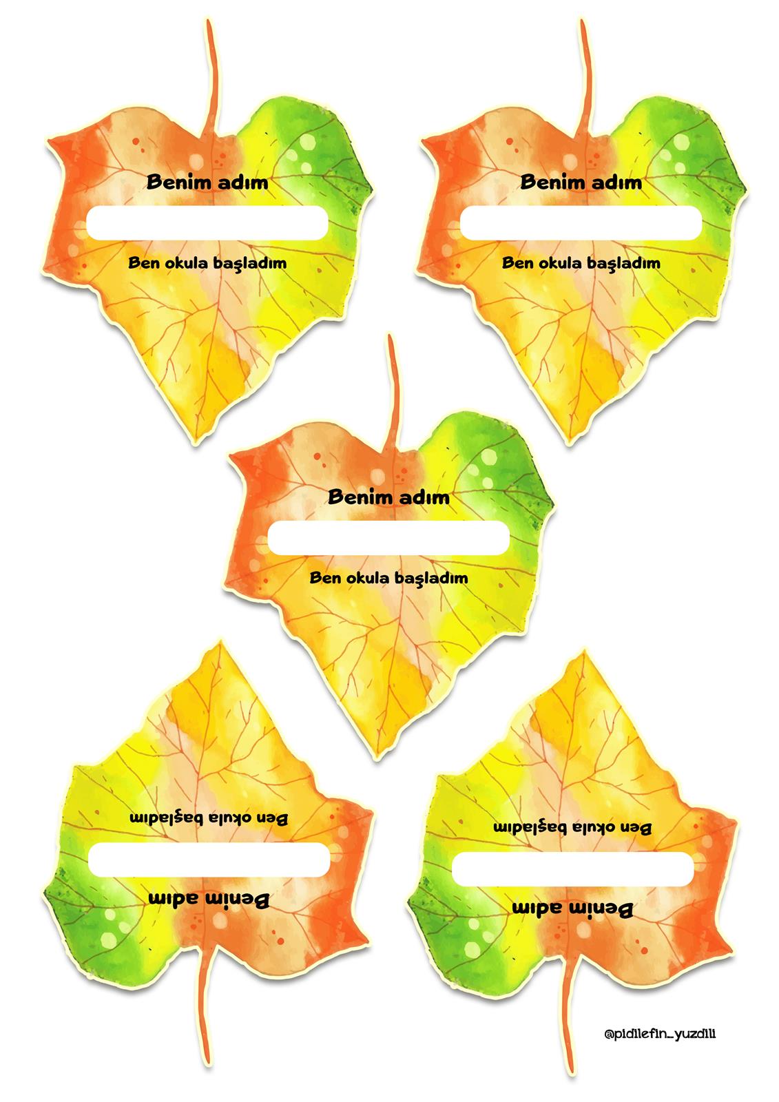 okul öncesi isimlik