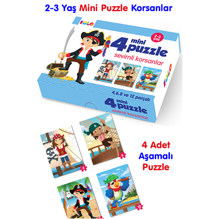 2-3 Yaş 4'lü Mini Puzzle (Sevimli Korsanlar)