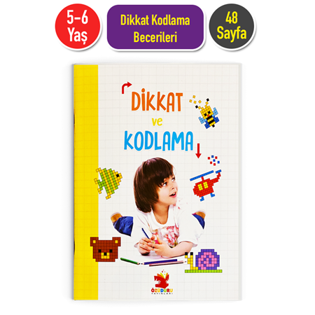 Okul Öncesi Dikkat ve Kodlama Kitabı 5-6 Yaş
