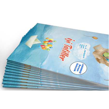 Sulu Boya Temalı 1000 adet Gelişim Raporu Karne Kılıfı Okul Logolu