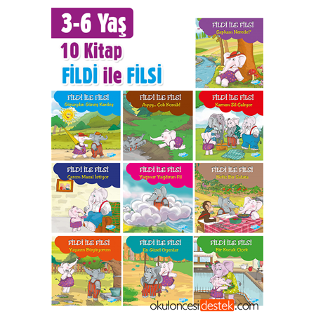 Fildi ile Filsi 3 6 Yaş 10 Kitaplık Hikaye Öykü Seti Yapa Yayıncılık