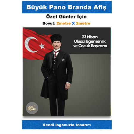 23 Nisan Çocuk Bayramı Panosu 2 Metre x 2 Metre ATA
