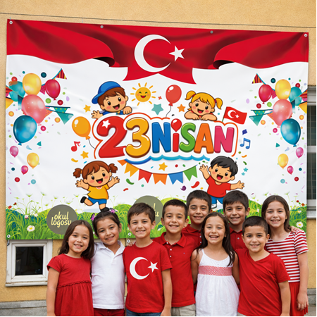 23 Nisan Çocuk Bayramı Panosu 2 Metre x 2 Metre-2