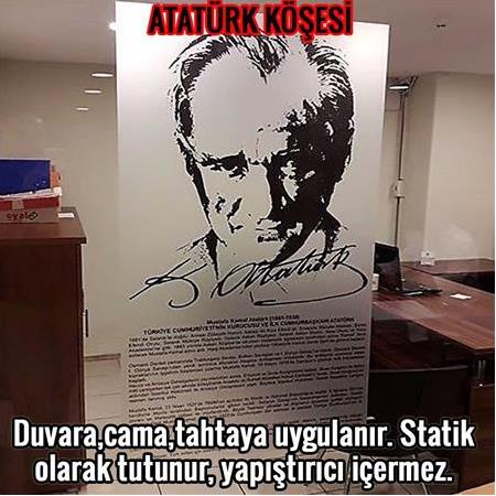 Portatif Atatürk Köşesi (100x56cm) Silinip Yazılabilir