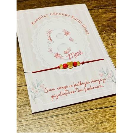 8 Mart Kadınlar Günü Hediye Bileklik Pastel Tema