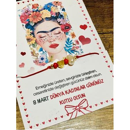 8 Mart Kadınlar Günü Hediye Bileklik "Frida 1 Tema"
