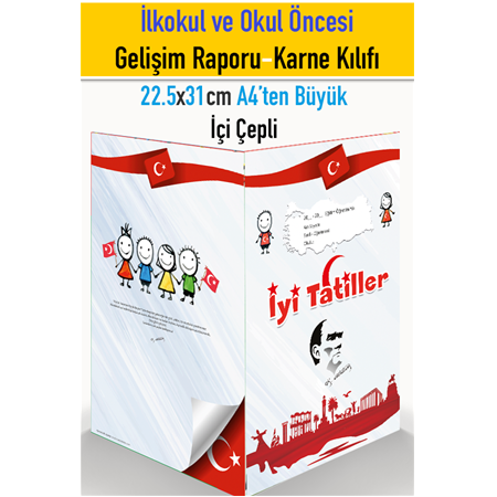 Bayrak Temalı Karne Kılıfı Gelişim Raporu Kapağı