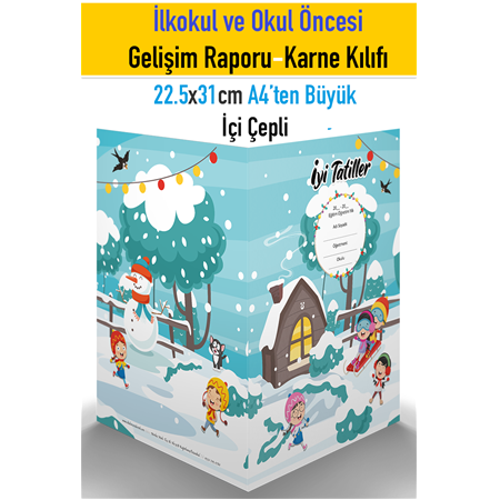 Kar Temalı Karne Kılıfı Gelişim Raporu Kapağı